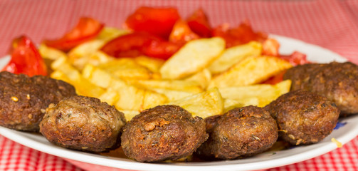 Tradinitonal Turkish Meatball, Potatoes and Tomatoes