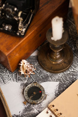 Old things close up on the original surface