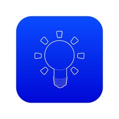 Lamp icon blue vector isolated on white background