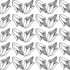 Fototapeta premium Very high quality original trendy pattern vector illustration of corn. Summer and autumn farm design elements. Pattern. Hand drawn.