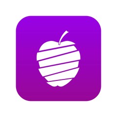 Sliced apple icon digital purple for any design isolated on white vector illustration