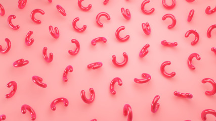 glamorous background with glossy objects with rounded ends