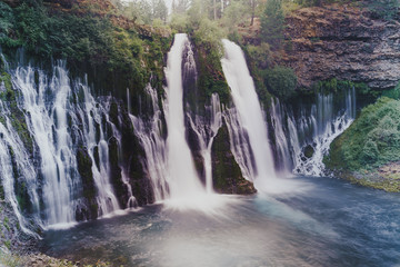 McArthur Burney Falls in California - wide angle, artistic effect with long exposure