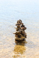 stack of stones in clear water