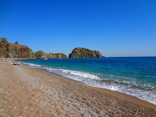 Natural beach in Cirali, Turkey