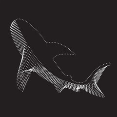 Shark. Abstract Geometric Circle dot pixel pattern