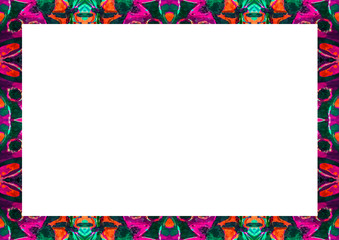 White Frame with Decorated Borders