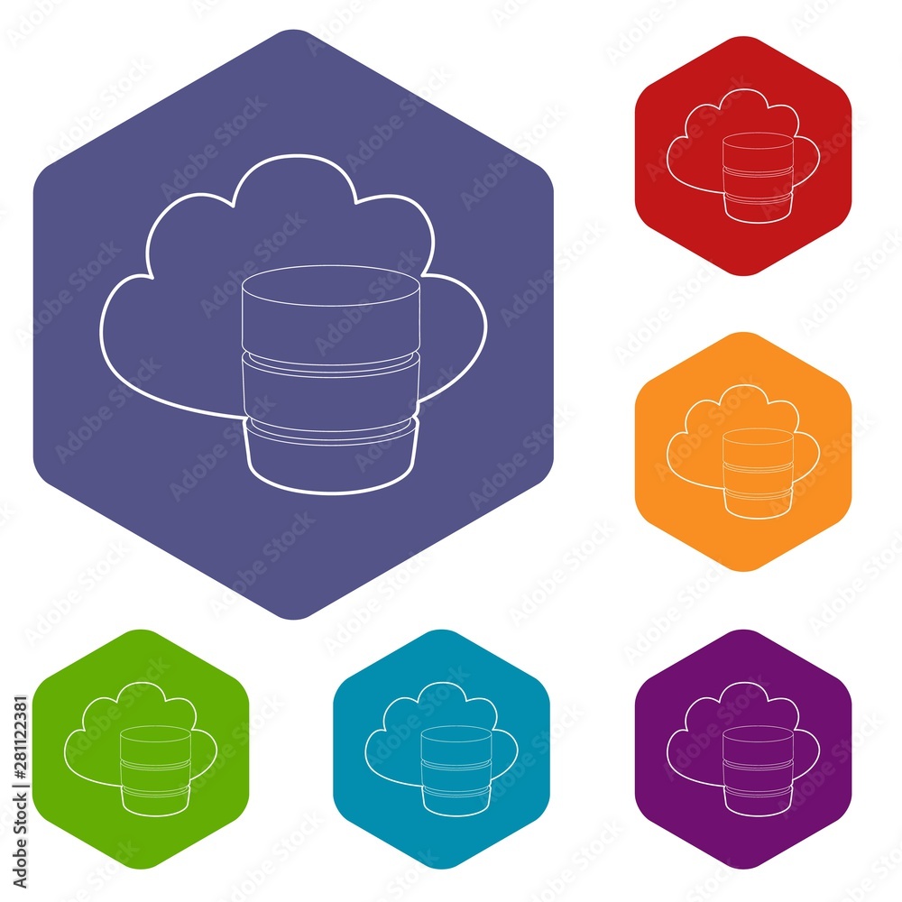 Poster big cloud database icon. outline illustration of big cloud database vector icon for web