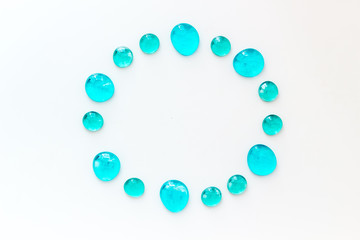 Bright stones on white background top view mock up