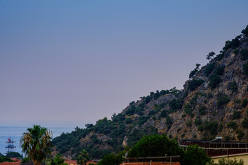 Oludeniz, Turkey. View of the mountains and sky at sunrise