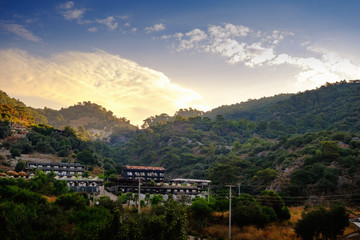 Oludeniz, Turkey. View of the mountains and sky at sunrise