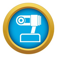 Webcam icon blue vector isolated on white background for any design