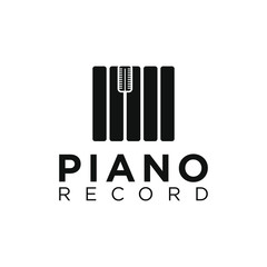 Piano record with microphone icon