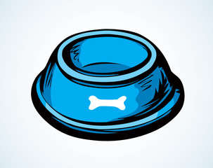 Bowl for pets. Vector drawing