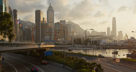 Hong Kong at sunset time