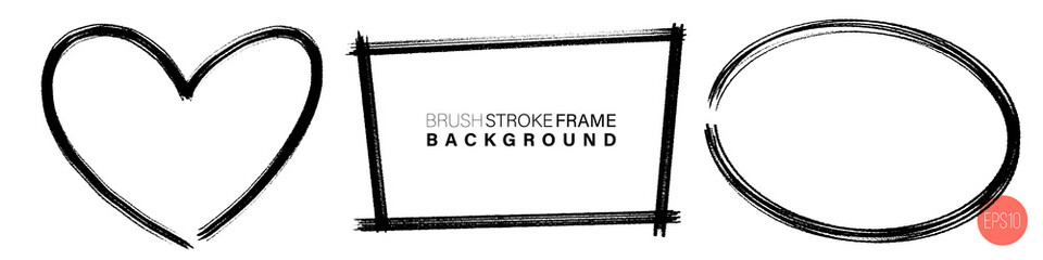 Hand drawn grunge frames various. Black chalk strokes as graphic resources. Black crayon backdrops with copy space.