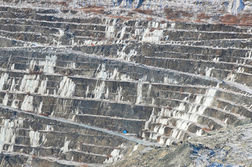 Aerial view of Asbestos mine, Asbestos, Quebec, Canada. Asbestos is a set of six naturally...