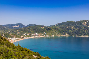 Fototapeta na wymiar Aerial view to Agios Georgios beach on Corfu island Greece