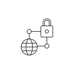 Security, globe, lock vector icon. Security, globe, lock vector illustration