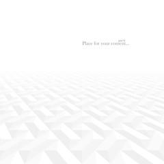 Abstract vector contemporary low light background with perspective. White and gray geometric shapes - tile texture.