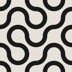 Curly seamless striped pattern. Vector stylish endless background. Creative wavy texture