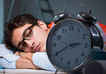 Sleeping architect after late long hours