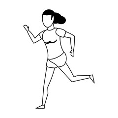 fitness sport exercise lifestyle cartoon in black and white