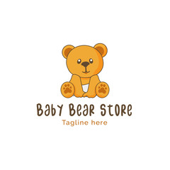 Cute baby bear, logo for children toys