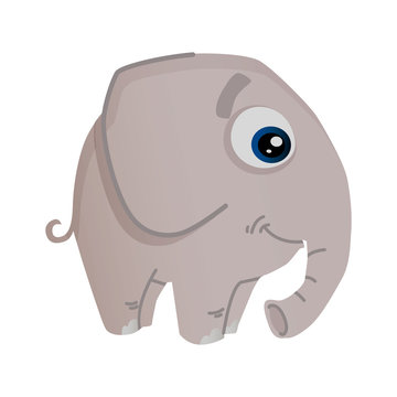 cartoon illustration of african animal elephant