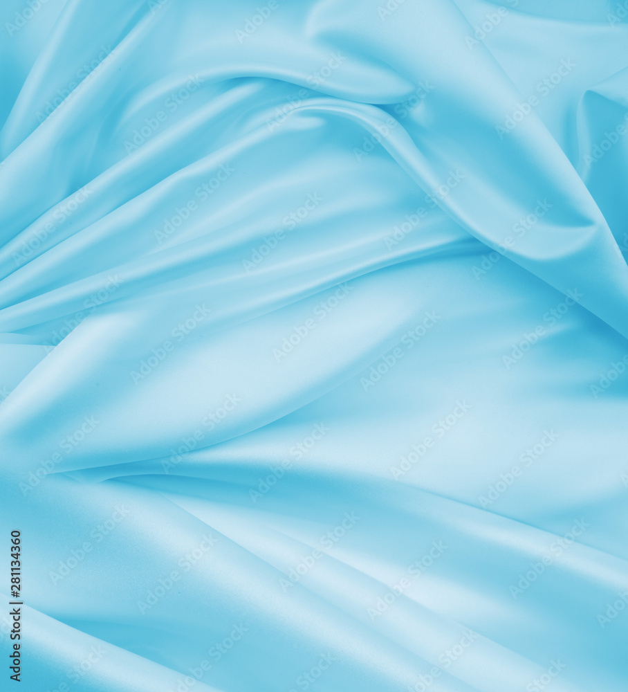 Poster blue silky fabric texture