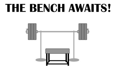 The bench press awaits gym meme vector