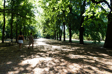 People walking in the park in Warsaw