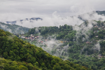 view of mountains and clouds