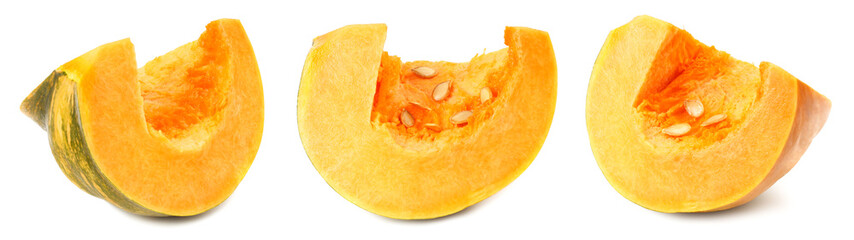 piece of pumpkin isolated on white background