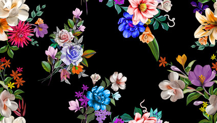 Flowers are full of romance,the leaves and flowers art design