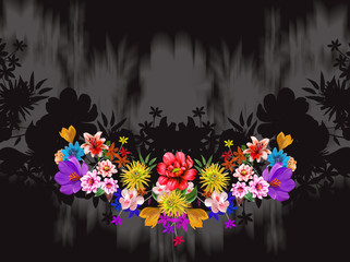 Flowers are full of romance, the leaves and flowers art design
