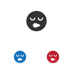 Sleepy smile vector icon