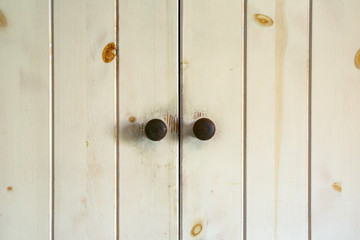 Close up of a closed wooden door brown design background texture vintage interior beauty