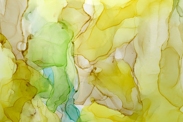  Abstract colorful background, wallpaper. Mixing acrylic paints. Modern art. Paint marble texture. Alcohol ink colors  translucent