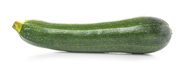 Fresh zucchini squash on white background