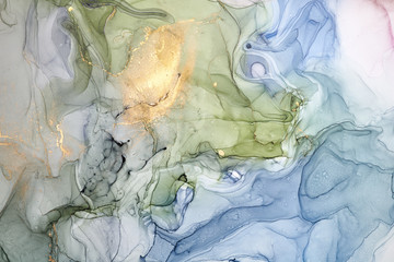  Abstract colorful background, wallpaper. Mixing acrylic paints. Modern art. Paint marble texture. Alcohol ink colors  translucent