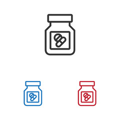Pills bottle vector icon