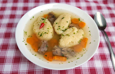 Semolina dumpling soup