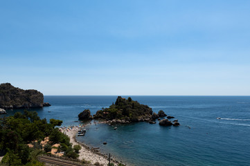 beautiful view of the sea of Taormina seen from above