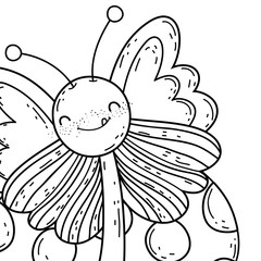 Isolated Butterfly draw cartoon design