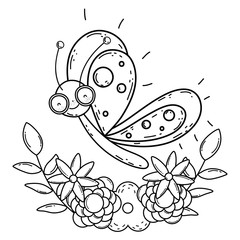 Isolated Butterfly draw cartoon design