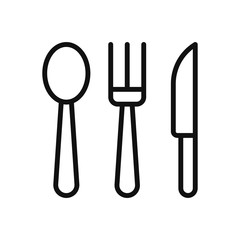 Spoon, fork and knife icon vector. Simple spoon, fork and knife sign in modern design style for web site and mobile app. EPS10