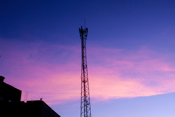 A beautiful sky and a tower