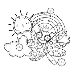 Isolated Butterfly draw cartoon design