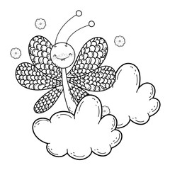 Isolated Butterfly draw cartoon design
